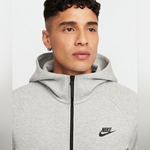 Nike Tech Fleece Windrunner Jacket Heather Grey Black Men's Medium M Hoodie New - Picture 6 of 16